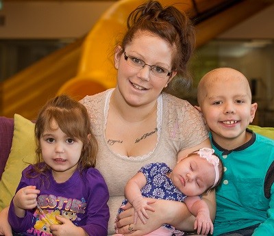 mother with 2 children